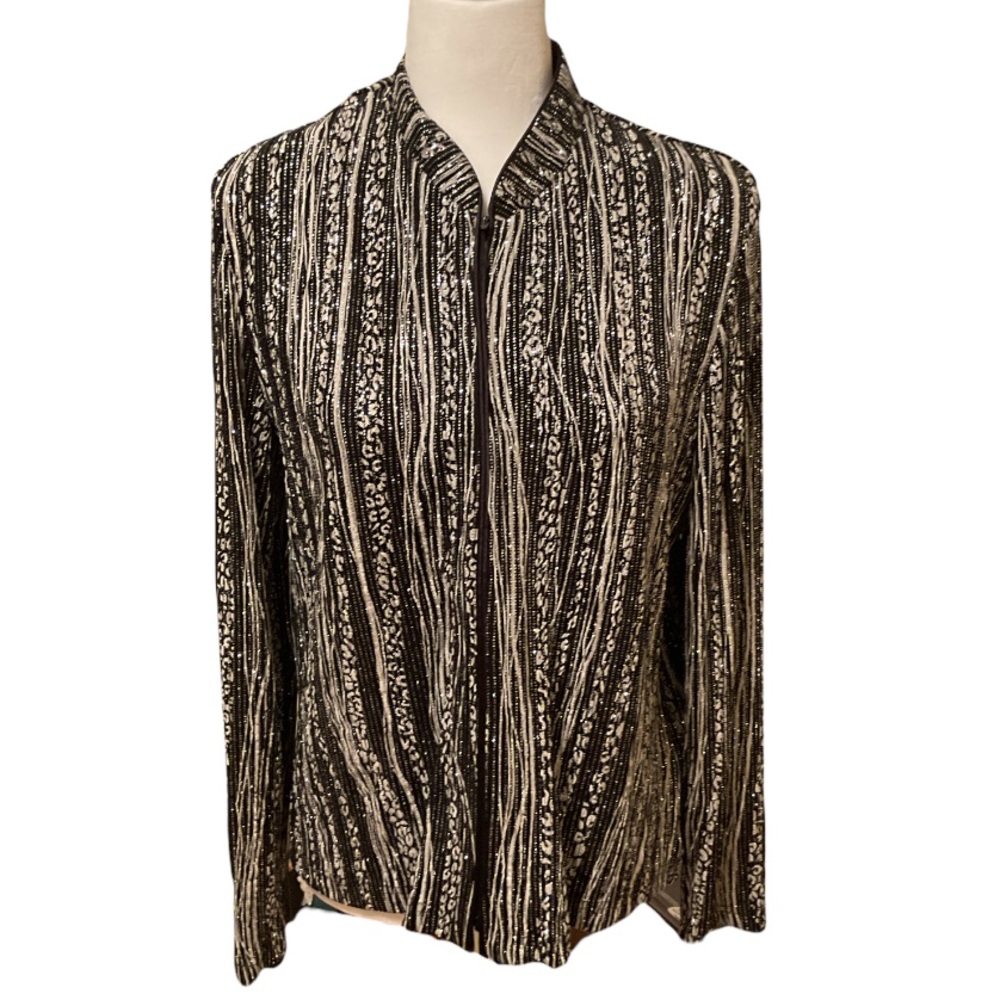 NWT R & M RICHARDS SEQUIN JACKE T SIZE L